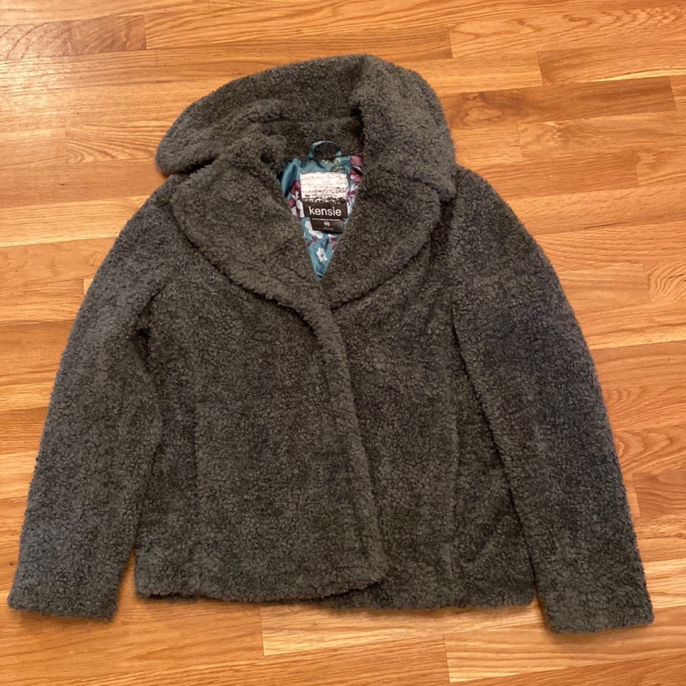 Women's Faux Fur Notch Jacket, Green